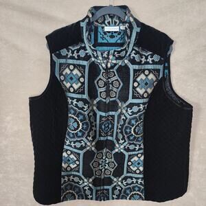 Susan Graver Size 26 Wide Bohemian Embroidered Velvet quilted Tapestry Artsy EUC